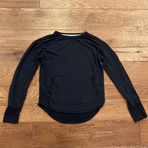 All In Motion Girls Long-Sleeve Sweatshirt - Black - Size S (6/6X) - Thumbholes - Picture 1 of 16